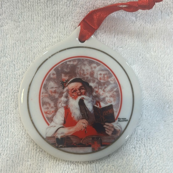 Vintage Set of 3 Norman Rockwell 1998 Santa’s Children Porcelain Ornaments - Picture 1 of 5
